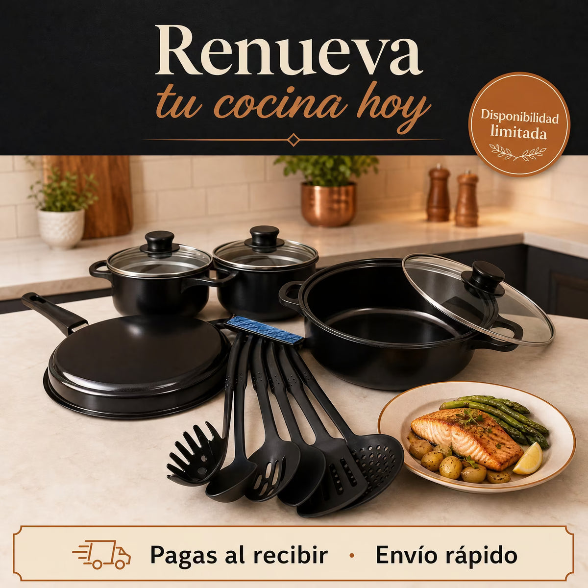 Set de Ollas Antiadherente Premium - 13 Piezas