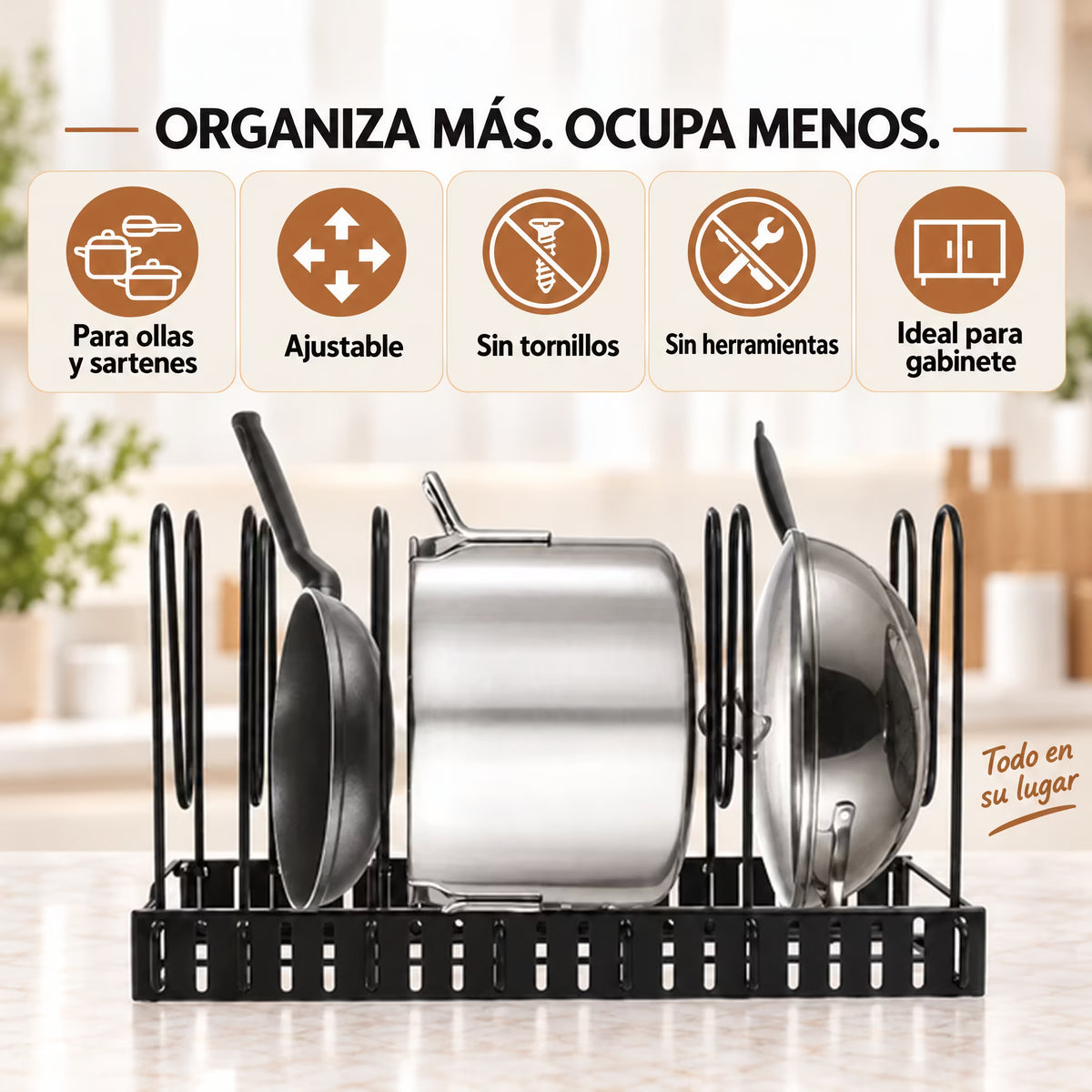 PotRack® – Organizador de Ollas y Sartenes
