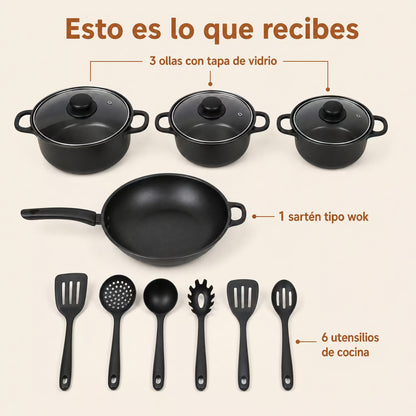 Set de Ollas Antiadherente Premium - 13 Piezas